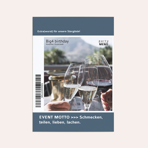 Menükarten Geburtstag - Party Ticket