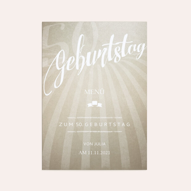 Menükarten Geburtstag - Feierlich