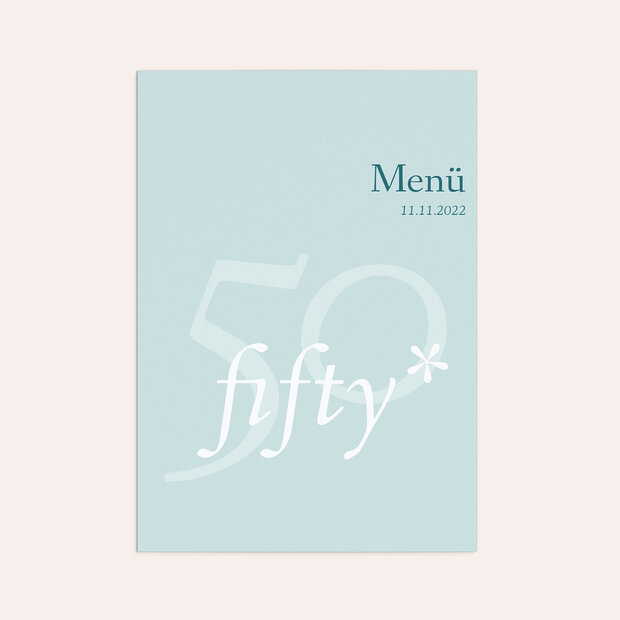 Menükarten Geburtstag - Fifty Fifty