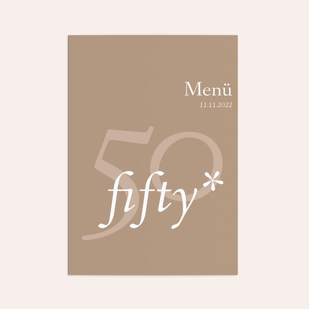 Menükarten Geburtstag - Fifty Fifty