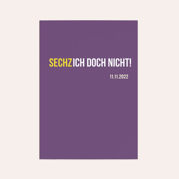 Menükarten Geburtstag - Sechzich