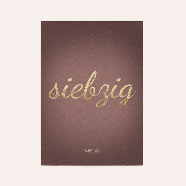 Menükarten Geburtstag - Goldener Tag 70