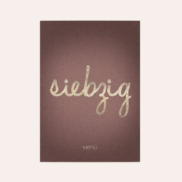 Menükarten Geburtstag - Goldener Tag 70