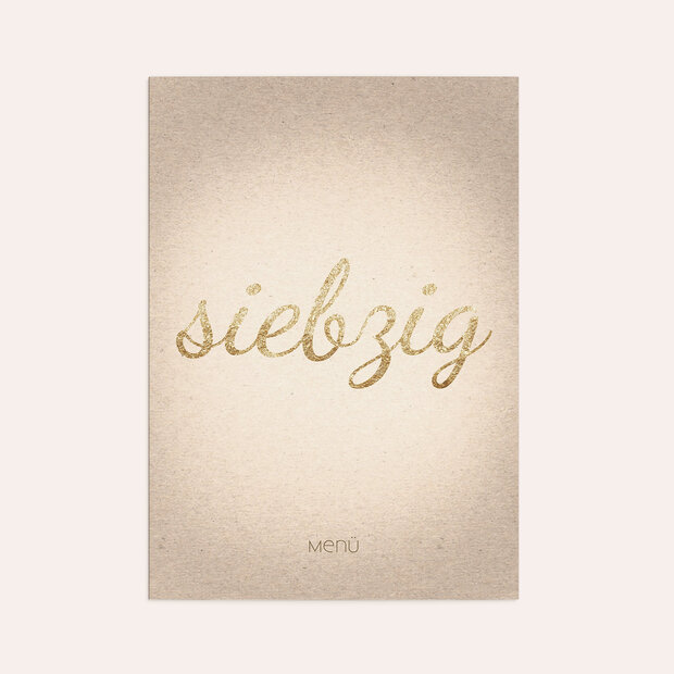 Menükarten Geburtstag - Goldener Tag 70