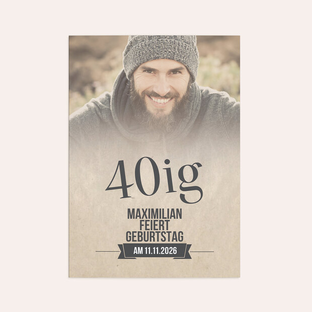 Menükarten Geburtstag - Retrofeier 40