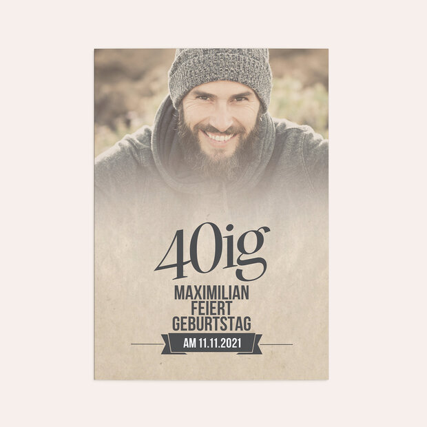 Menükarten Geburtstag - Retrofeier 40