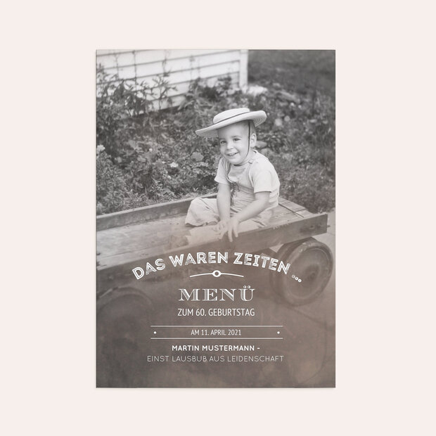 Menükarten Geburtstag - Alte Zeiten 60