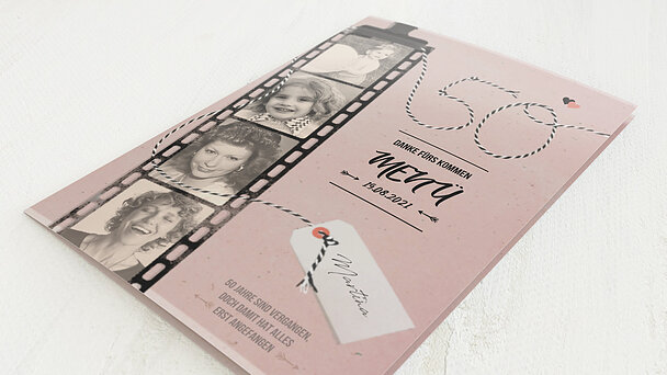 Geburtstagseinladungen Filmstreifen 50 Detail