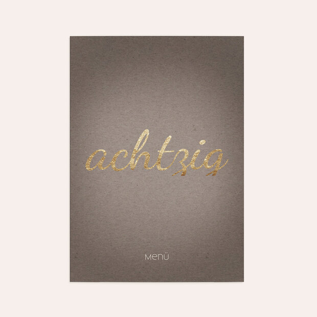 Menükarten Geburtstag - Goldener Tag 80