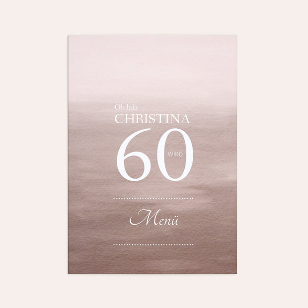Menükarten Geburtstag - Elegante 60