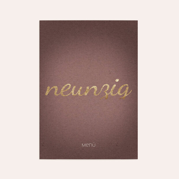 Menükarten Geburtstag - Goldener Tag 90