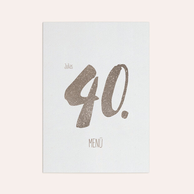 Menükarten Geburtstag - Goldene Nummer 40