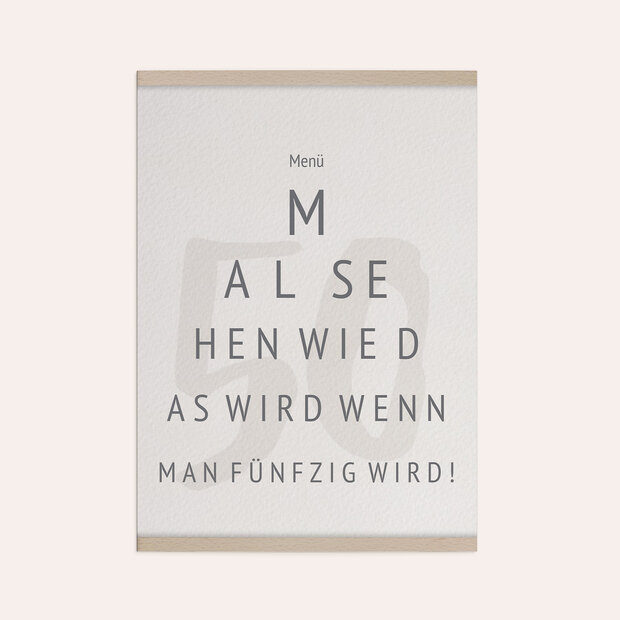 Menükarten Geburtstag - Augen auf - 50