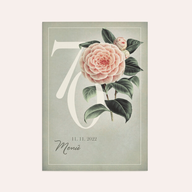 Menükarten Geburtstag - Kamelie 70