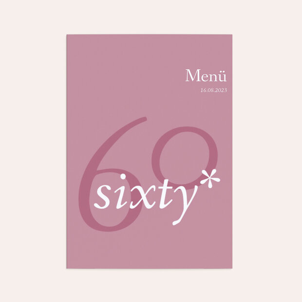 Menükarten Geburtstag - Sixty Sixty