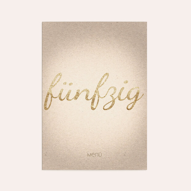 Menükarten Geburtstag - Goldener Tag 50