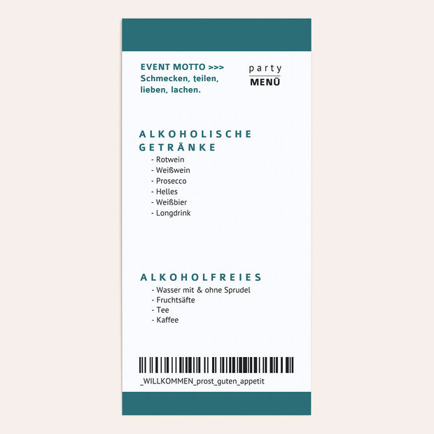 Menükarten Geburtstag - Party Ticket