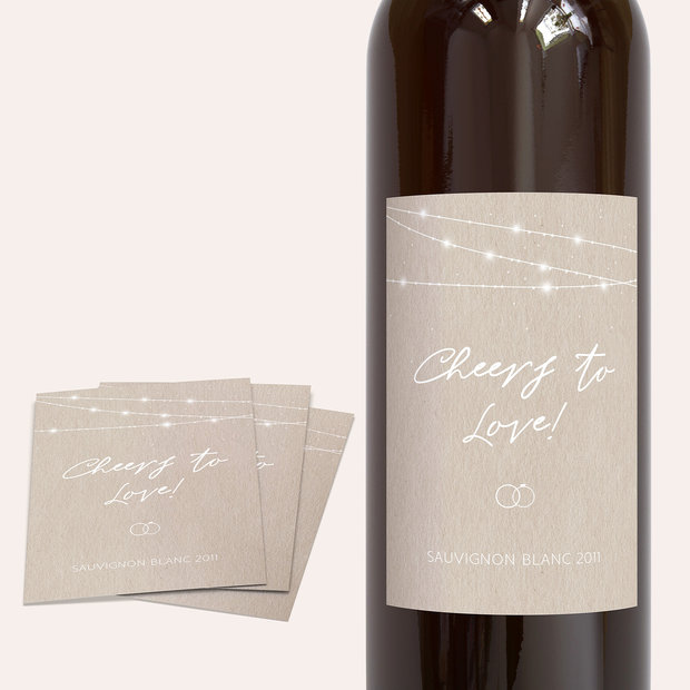 Weinetiketten Hochzeit - Fairy lights