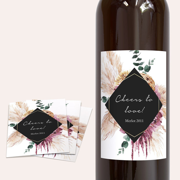 Weinetiketten Hochzeit - Fest der Blüten