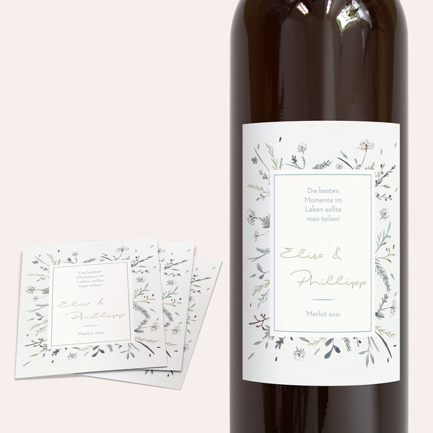 Étiquettes de vin Mariage - Wiesenblume