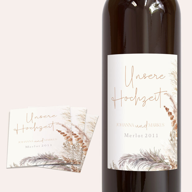 Weinetiketten Hochzeit - Federleichte Traumhochzeit