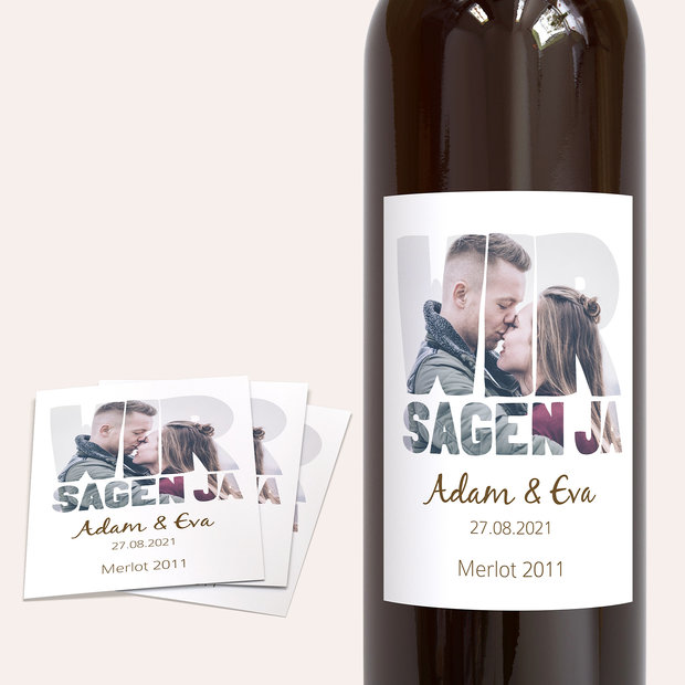 Weinetiketten Hochzeit - Liebe durch und durch