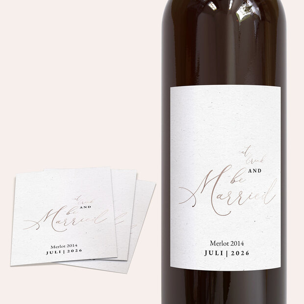Weinetiketten Hochzeit - Liebesbotschaft