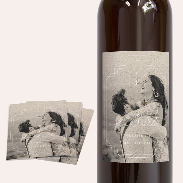 Weinetiketten Hochzeit - Glückstag