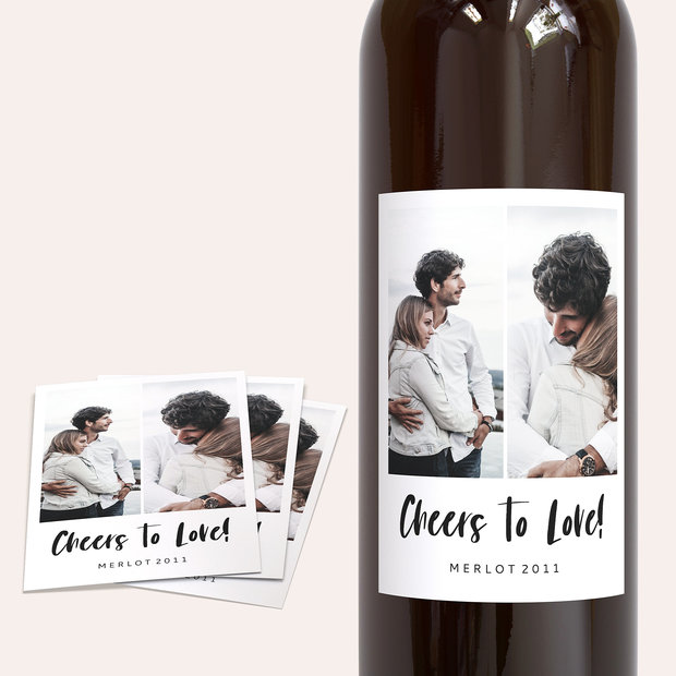 Weinetiketten Hochzeit - Love & Joy
