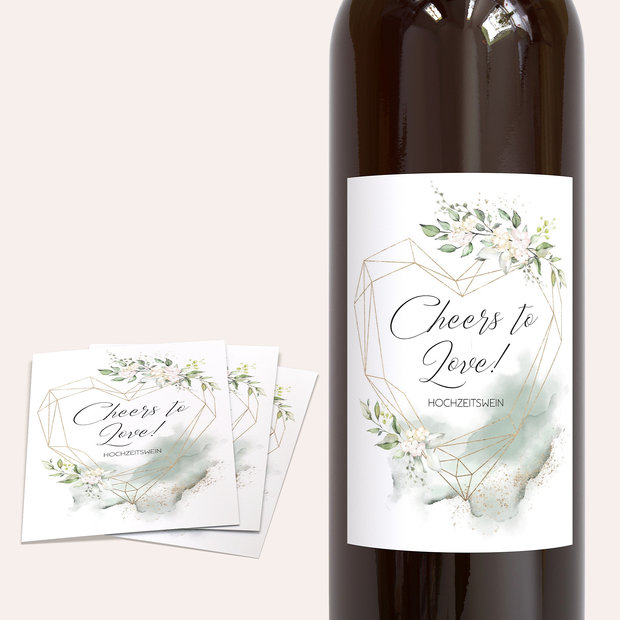 Weinetiketten Hochzeit - Herzliche Eleganz