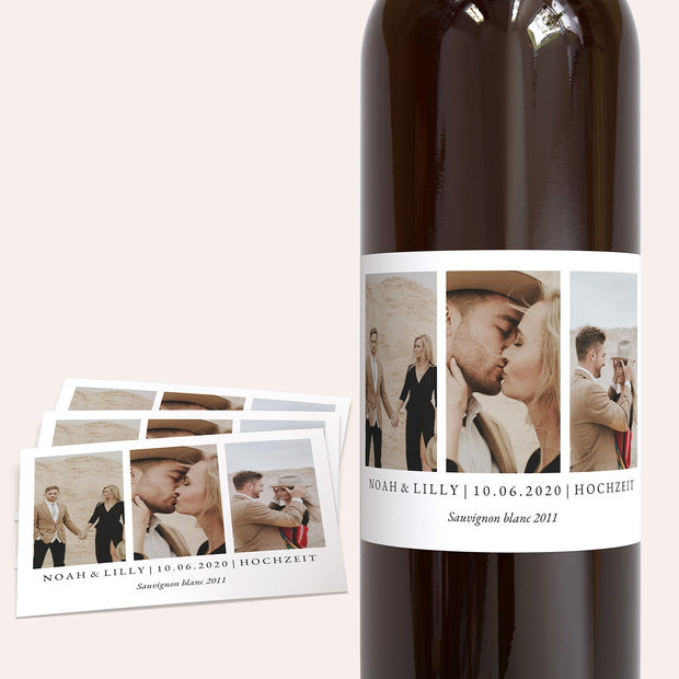 Weinetiketten Hochzeit - Grateful Moment