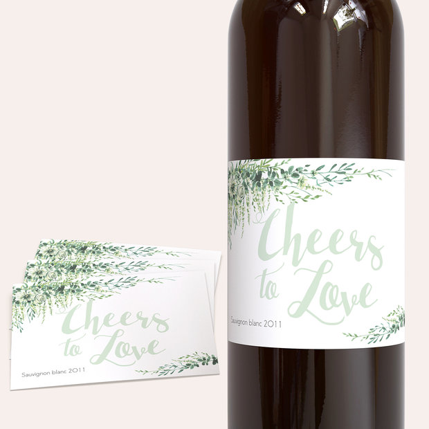 Weinetiketten Hochzeit - Grüne Pracht