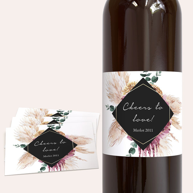 Weinetiketten Hochzeit - Fest der Blüten