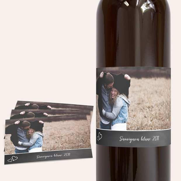 Weinetiketten Hochzeit - Herz & Seele