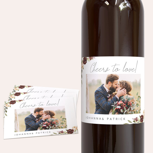 Weinetiketten Hochzeit - Zarte Rhapsody
