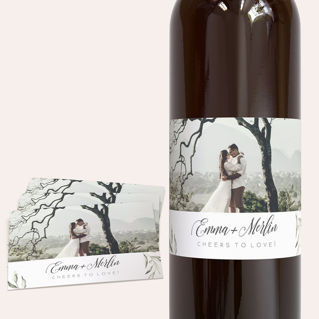 Weinetiketten Hochzeit - Zauberranke