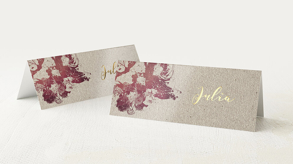 Tischkarten für Ihre Geburtstagsfeier Flower Art 60 Detail