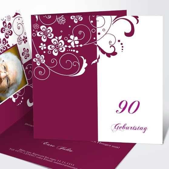 Einladungskarten 90. Geburtstag - selbst gestalten Einladungskarten 90. Geburtstag - selbst gestalten