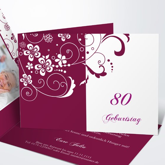 Einladungskarten 80. Geburtstag selbst gestalten