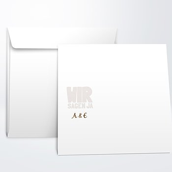 25 Hochzeitsumschläge Quadratisch, 155x155 Mm, Mit Brautpaar-Motiv – 120 G/m², Deutsche Herstellung, Für Einladungen