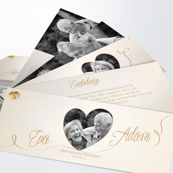 Diamantene Hochzeit Einladung Leichte Diamanthochzeit Detail