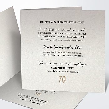 Einladungskarten 70. Geburtstag - selbst gestalten