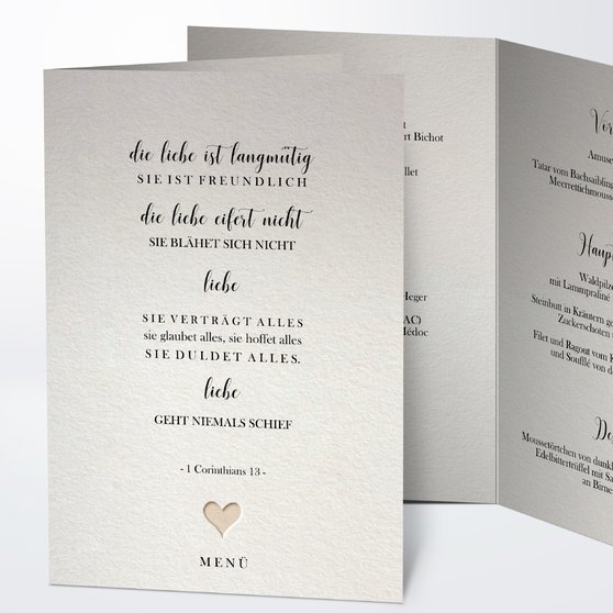 Menükarten Hochzeit selbst gestalten