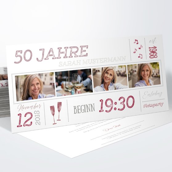 Einladungen Zum 50 Geburtstag Selber Machen Einladungskarten 50. Geburtstag - selbst gestalten