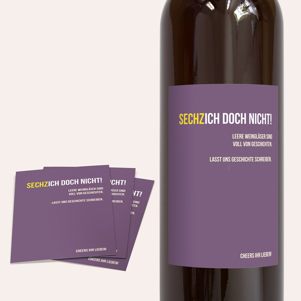 Weinetiketten Geburtstag - Sechzich