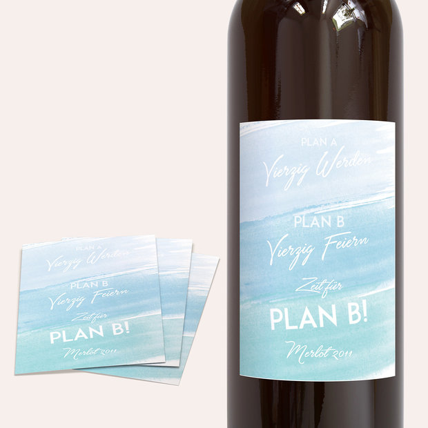 Weinetiketten Geburtstag - Plan B