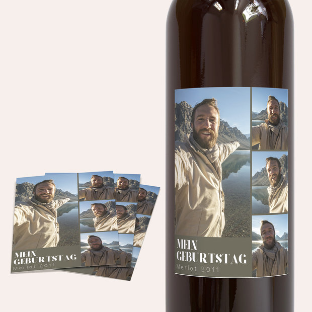 Weinetiketten Geburtstag - Flashlight