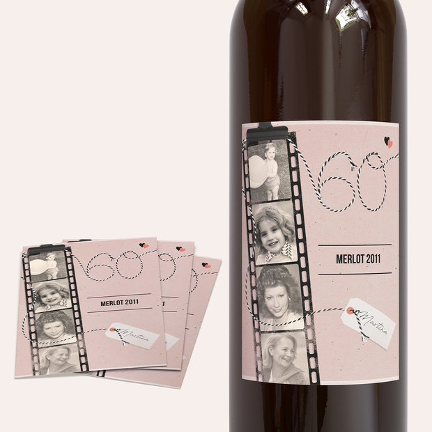 Weinetiketten Geburtstag - Filmstreifen 60