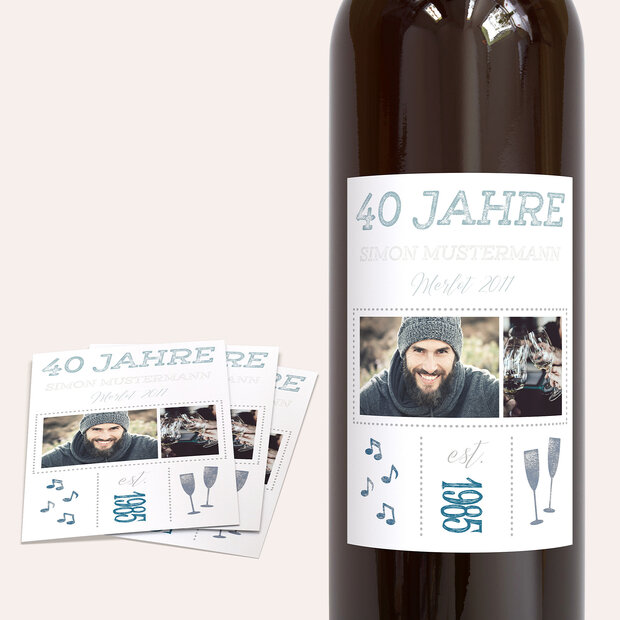 Weinetiketten Geburtstag - Terminsache 40