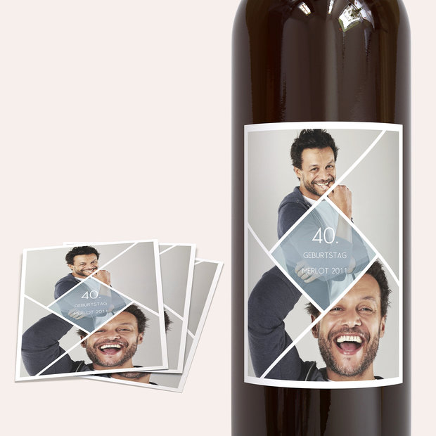 Weinetiketten Geburtstag - Facetten Geburtstag 40
